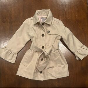 Tahari EUC Girls Beige Trench Coat Jacket Top Tops Raincoat Coats Size 12 Months